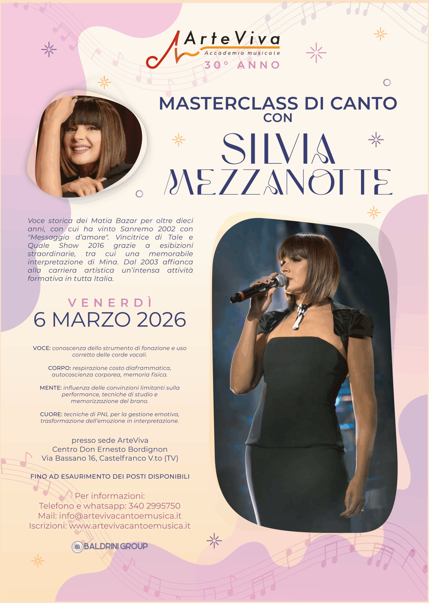 Masterclass di Canto con Silvia Mezzanotte - 6 Marzo 2026